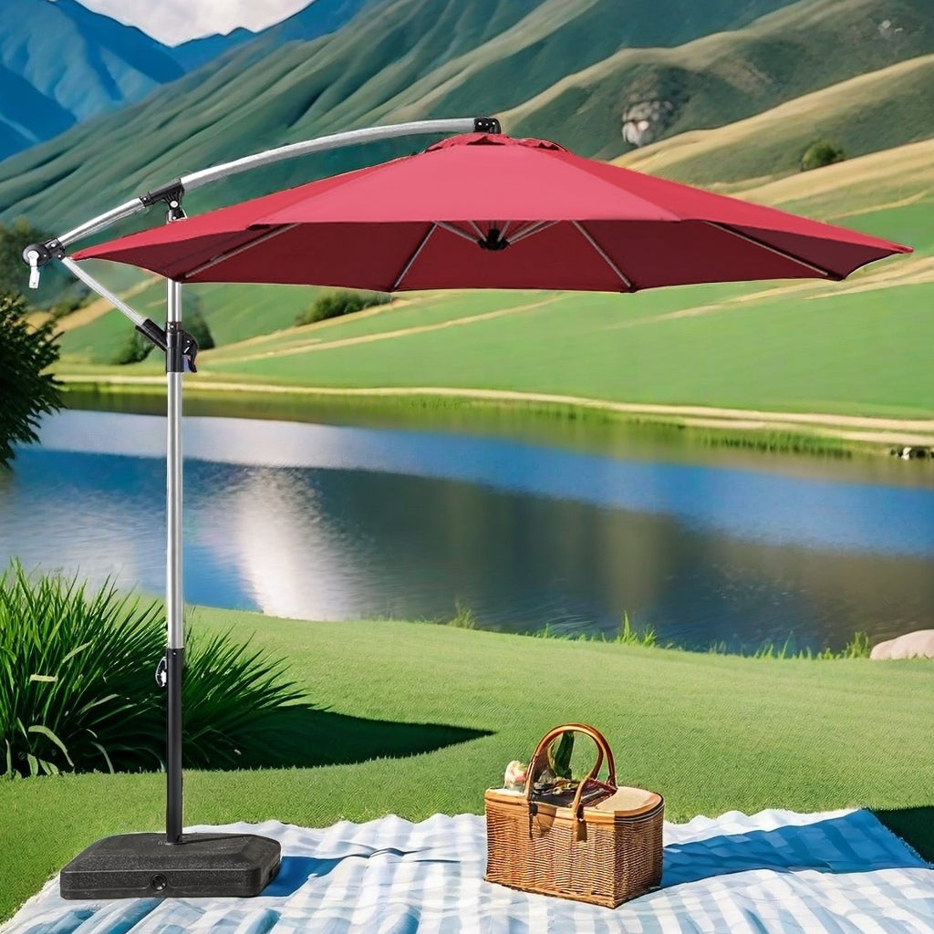 Cantilever Patio Umbrella Roma 2.5 3M Double Top Square Umbrella,Banana umbrella 360° Rotation